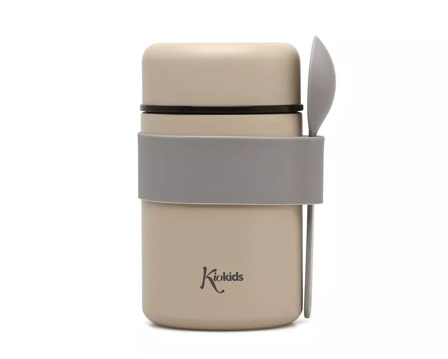 Termo Papillero de Acero Inoxidable 500 ml. con Cuchara Beige